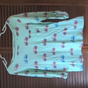 Anthropologie boatneck cotton tee, 3/4 length sleeves, M